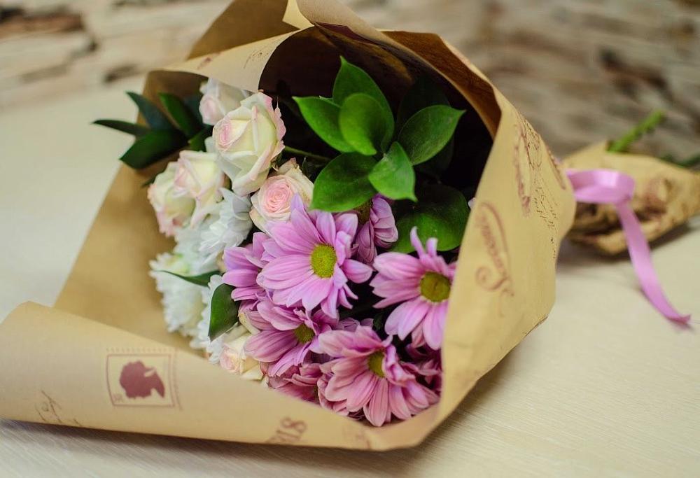 Букет цветов из: Розы и Хризантемы в Аскино