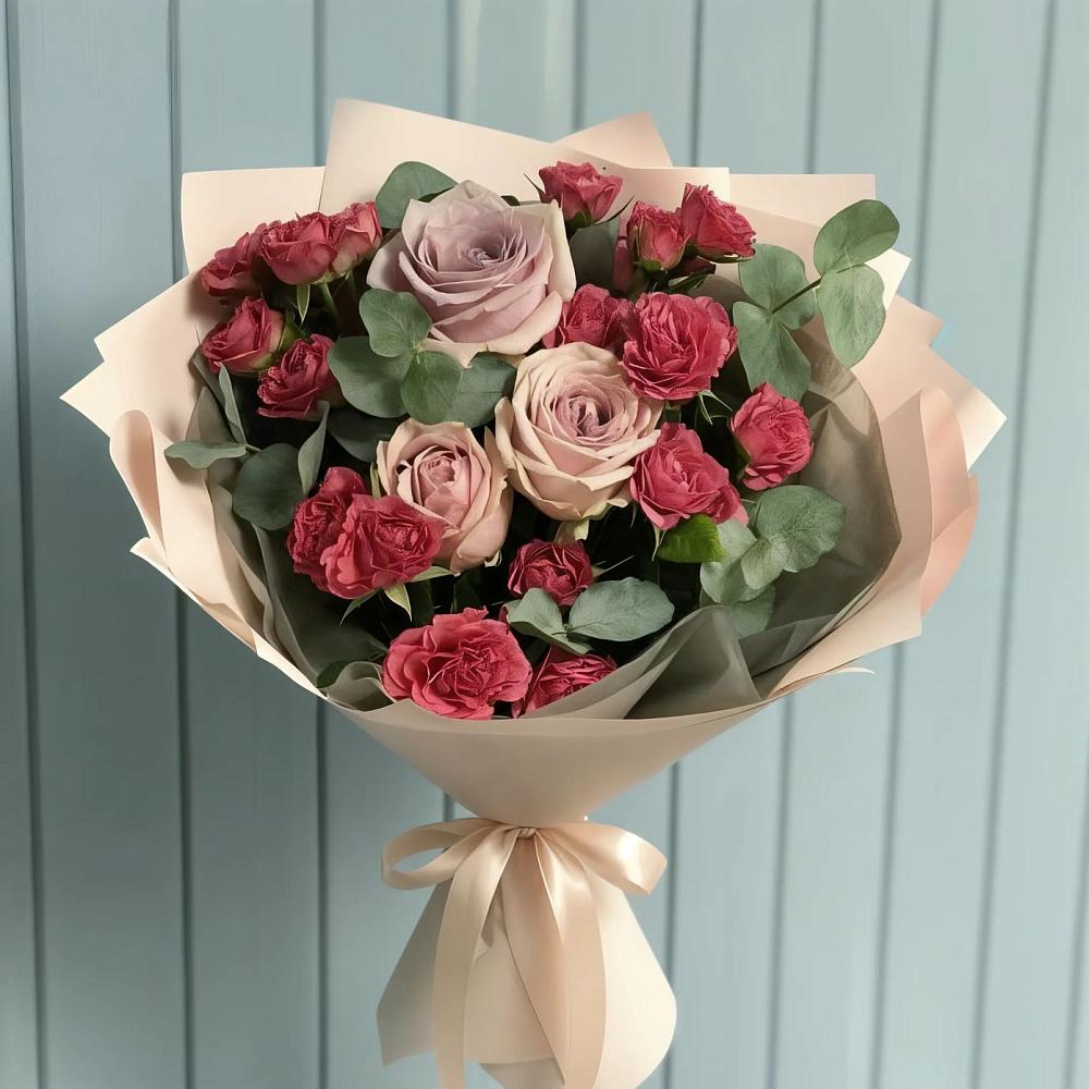 Букет цветов из: Гвоздики и Розы в Аскино