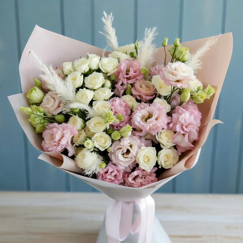 Букет цветов из: Альстромерии и Розы в Аскино