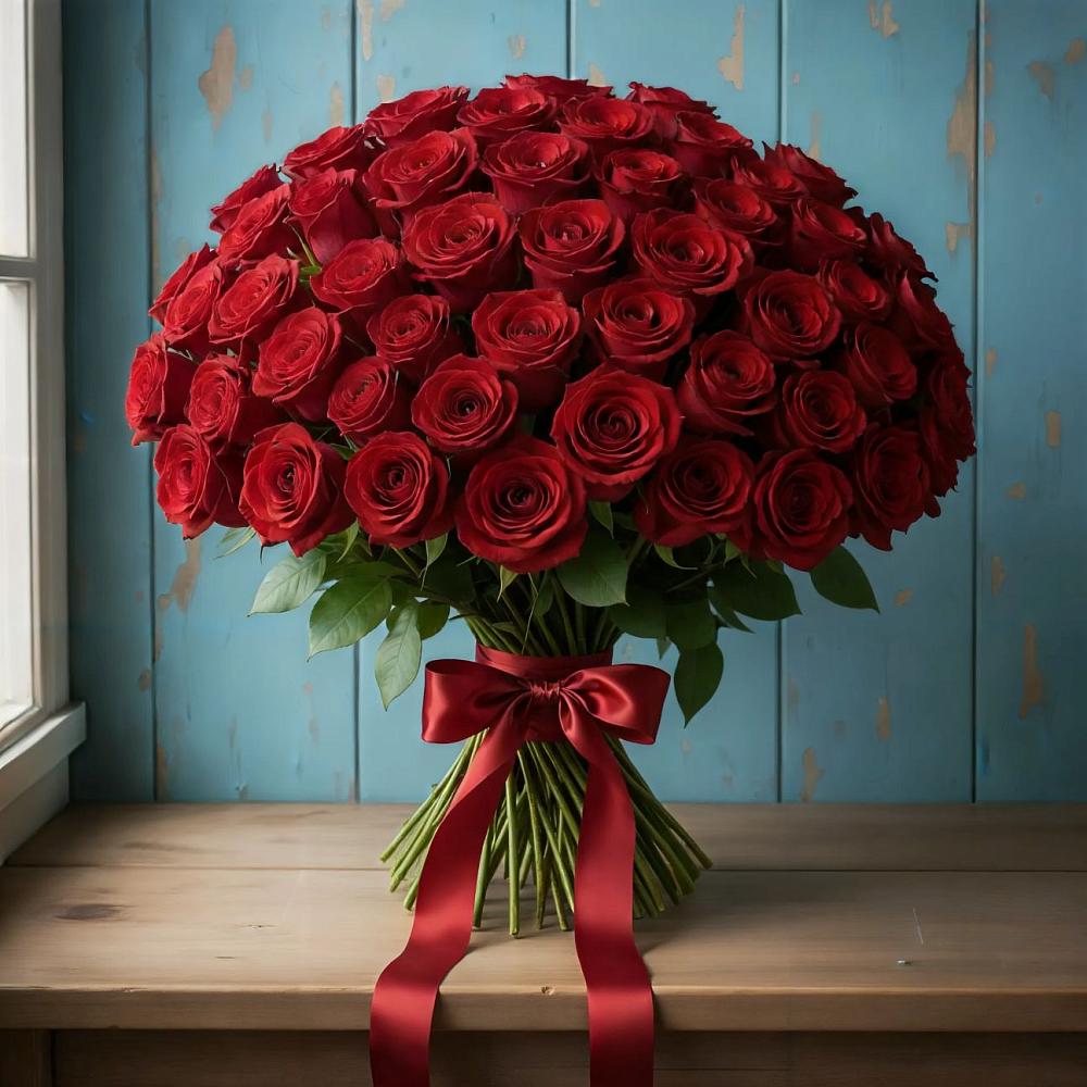 Букет Красные розы Блэк Меджик в Аскино