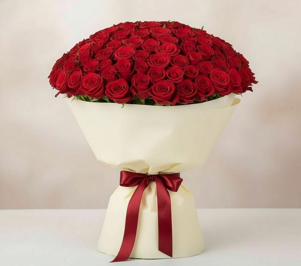 Букет 101 Красная роза Милано в Аскино
