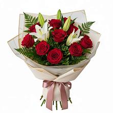 Букет цветов из:  Лилии и Розы #REPLACE_PRED# Аскино