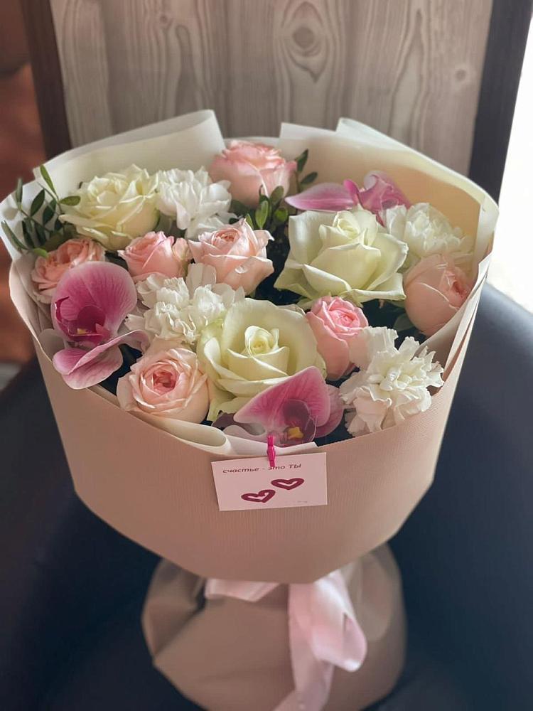 Букет цветов из: Орхидеи, Розы и Гвоздики в Аскино