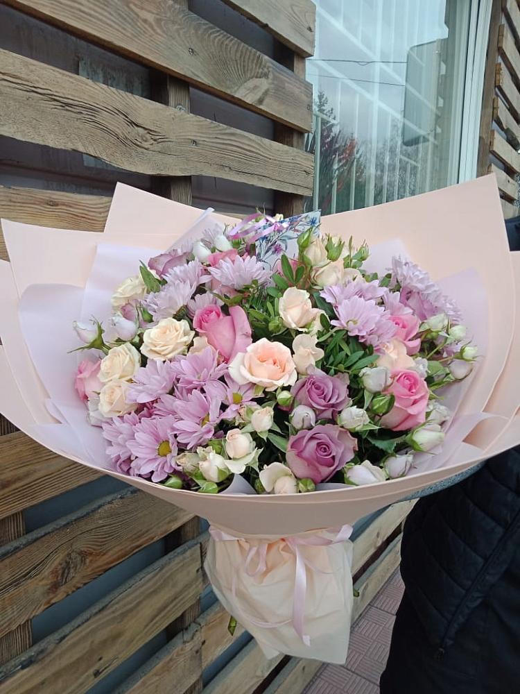 Букет цветов из: Розы и Хризантемы в Аскино