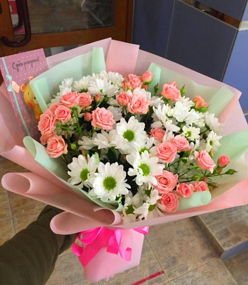 Букет цветов из: Розы и Хризантемы в Аскино