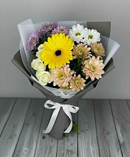 Букет цветов из:  Розы, Герберы и Хризантемы #REPLACE_PRED# Аскино