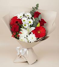 Букет цветов из:  Розы, Хризантемы, Герберы и Лилии в Аскино