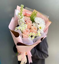 Букет цветов из:  Хризантемы и Розы в Аскино