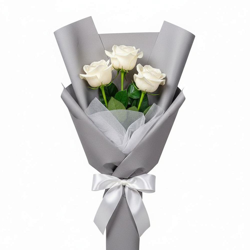 Букет 3 белые розы в Аскино