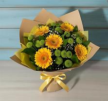 Букет цветов из:  Герберы и Хризантемы в Аскино