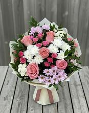 Букет цветов из:  Альстромерии, Гвоздики, Розы и Хризантемы в Аскино