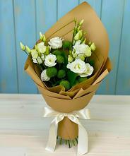 Букет цветов из:  Хризантемы и Лизиантусы в Аскино