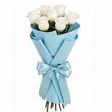 Букет 7 белых роз Проуд в Аскино