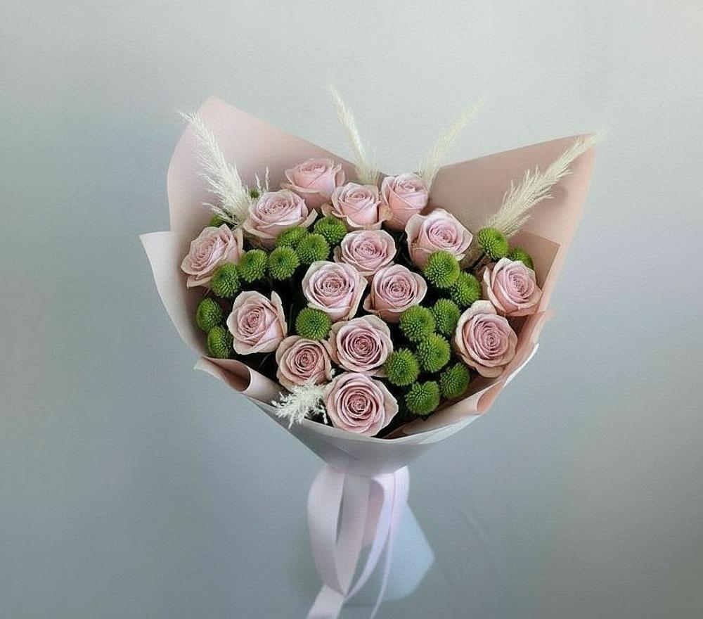 Букет цветов из: Розы и Хризантемы в Аскино