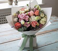 Букет цветов из:  Розы, Лизиантусы и Гвоздики в Аскино