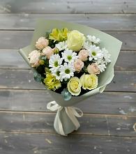 Букет цветов из:  Альстромерии, Розы и Хризантемы в Аскино