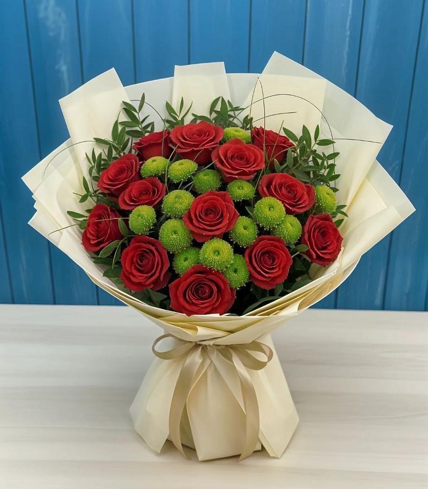 Букет цветов из: Розы и Хризантемы в Аскино