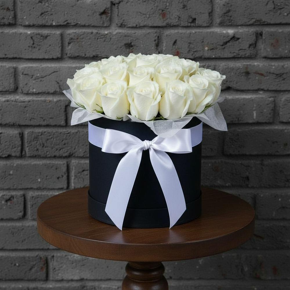 Цветочная композиция из Розы в шляпной коробке в Аскино