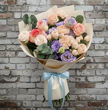 Букет цветов из:  Розы, Лизиантусы и Гвоздики #REPLACE_PRED# Аскино